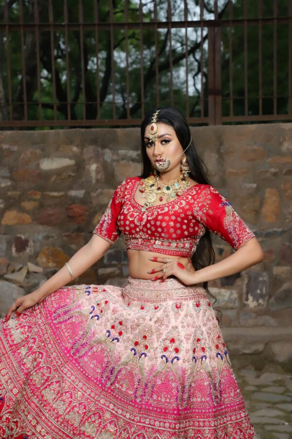 product information Marron Printed Chanderi Anarkali Dress - Image 3