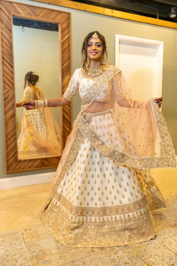 product information Marron Printed Chanderi Anarkali Dress - Image 2